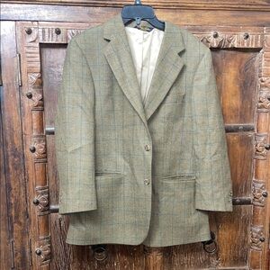Brooks Brothers Harris Tweed Style Wool Blazer Men’s 39R USA Classic Brown Plaid